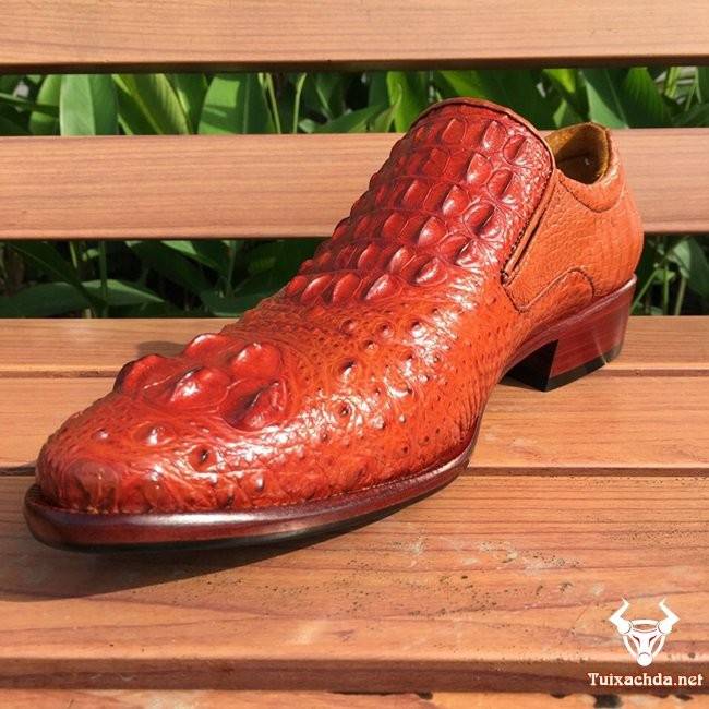 Giày da cá sấu hoa cà giá rẻ GCS07
