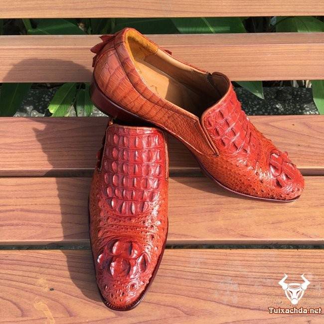 Giày da cá sấu hoa cà giá rẻ GCS07