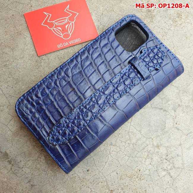 Bao Da Cá Sấu Iphone 11 Trơn Navy OP1208-A