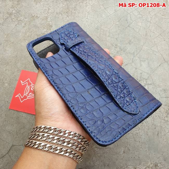 Bao Da Cá Sấu Iphone 11 Trơn Navy OP1208-A