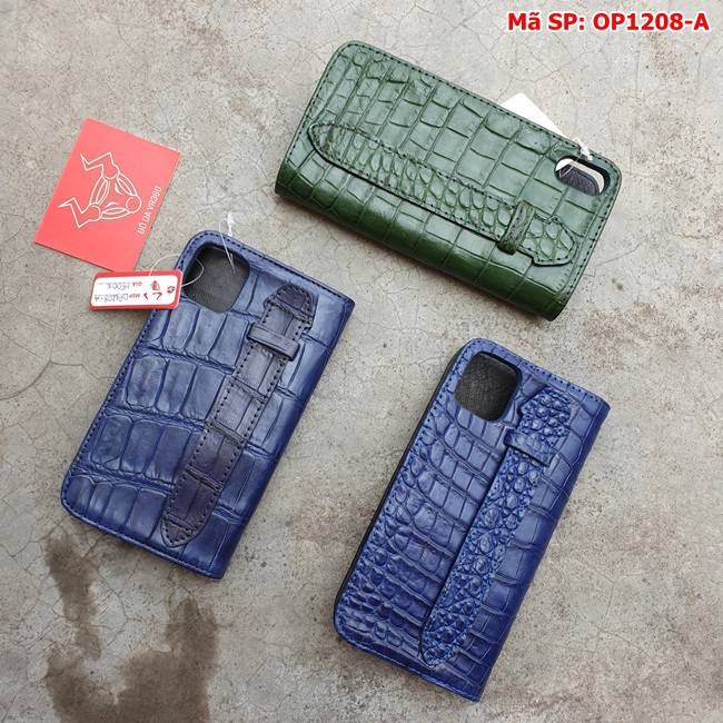 Bao Da Cá Sấu Iphone 11 Trơn Navy OP1208-A