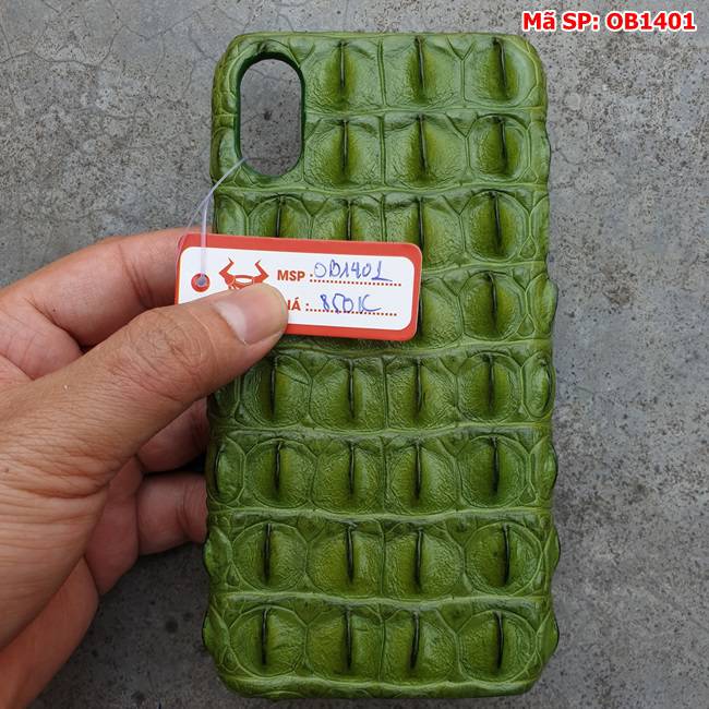 Ốp Lưng Cá Sấu Iphone 10 Màu Xanh Rêu OB1401