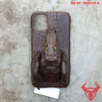 Ốp Lưng Da Cá Sấu Iphone 11 Pro Màu Nâu Đen OD0210-A