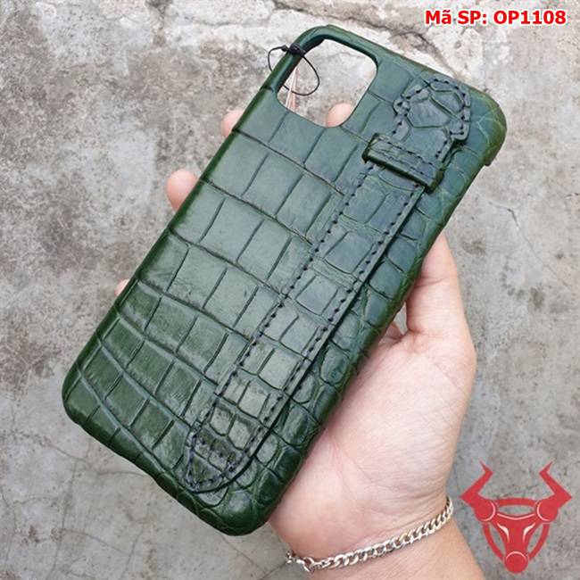 Ốp Lưng Da Cá Sấu Iphone 11 Pro Max Màu Xanh Lá OP1108