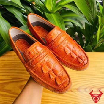 Giày Lười Da Gai Đuôi Cá Sấu GCA2- Size 42 Màu Vàng Cam