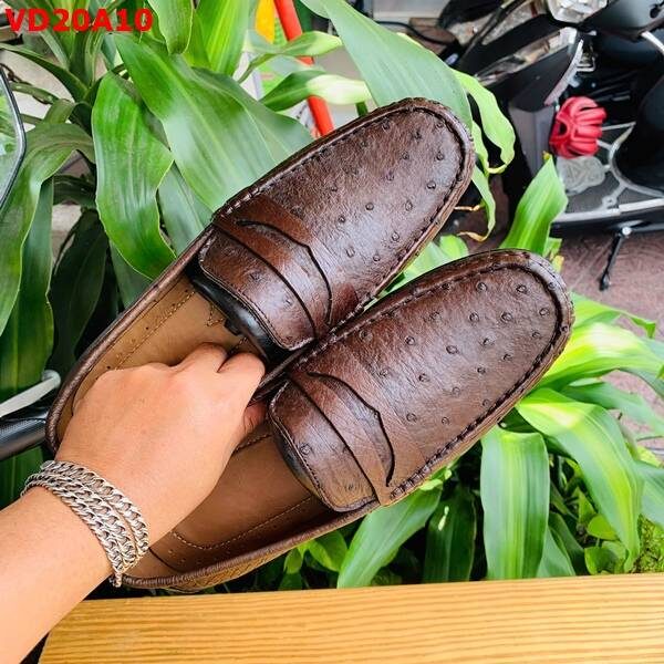 GBD3 – Giày Lười Da Đà Điểu Thật Cao Cấp Cho Quý Ông Lịch Lãm Giày da bụng đà điểu GBD3 màu nâu đất cao cấp sang trọng đẳng cấp.