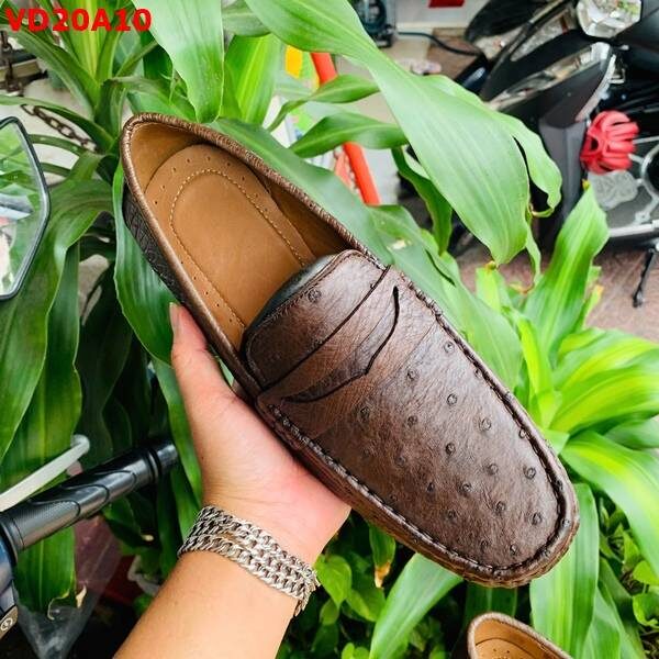 GBD3 Nâu Đất – Giày Lười Da Đà Điểu Thật Trẻ Trung & Sang Trọng Giày lười da bụng đà điểu GBD3 cao cấp thời trang sang trọng trẻ trung.