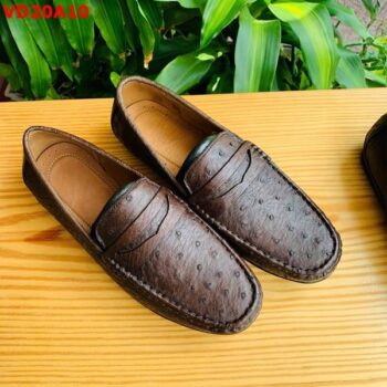Giày Lười Da Bụng Đà Điểu GBD3- Màu Nâu Đất