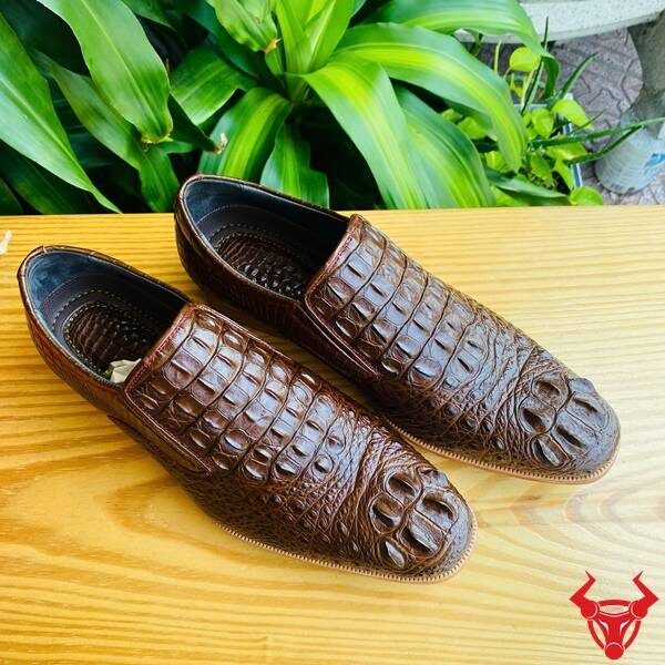 Giày tây da cá sấu GBA4 màu nâu đất – lựa chọn của quý ông lịch lãm và thời thượng.