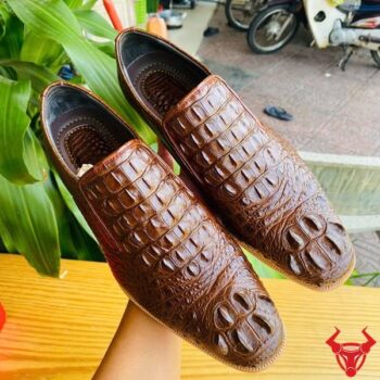Giày Tây Da Cá Sấu Gù Lưng GBA4- Màu Nâu Đất