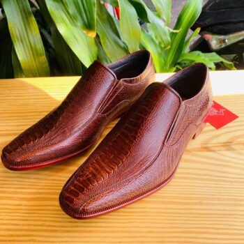 Giày Tây Không Dây – Đế Da – Da Chân Gai Đà Điểu – GBD1-