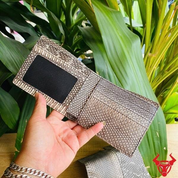 Ví da rắn hổ mang 2 mặt thời trang.