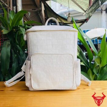 Balo Da Bụng Cá Sấu Bạch Tạng DLAA8