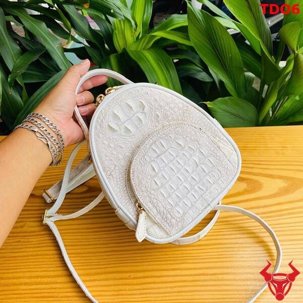 Balo mini da cá sấu bạch tạng TDO6 thời trang.