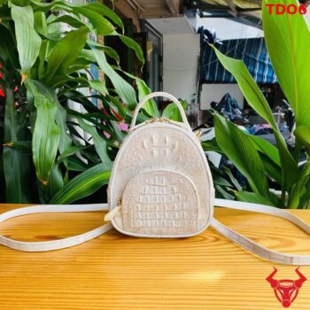Balo Mini Cho Nữ Da Cá Sấu TDO6 Màu Bạch Tạng