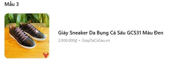 Giày sneaker da bụng cá sấu GCS31 màu đen đóng thủ công VR360
