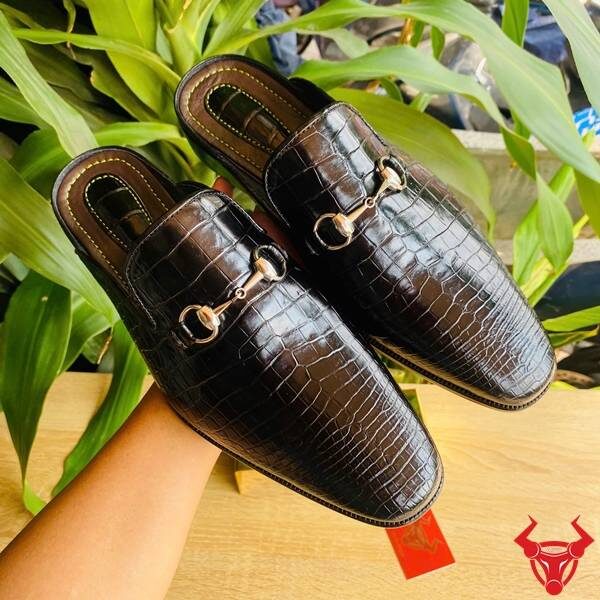 Giày mule da cá sấu cao cấp