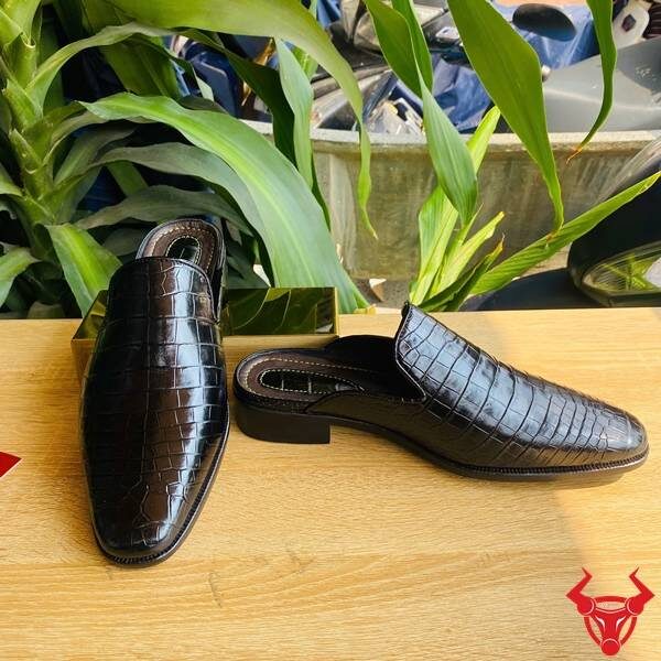 Giày sục cao cấp da bụng cá sấu