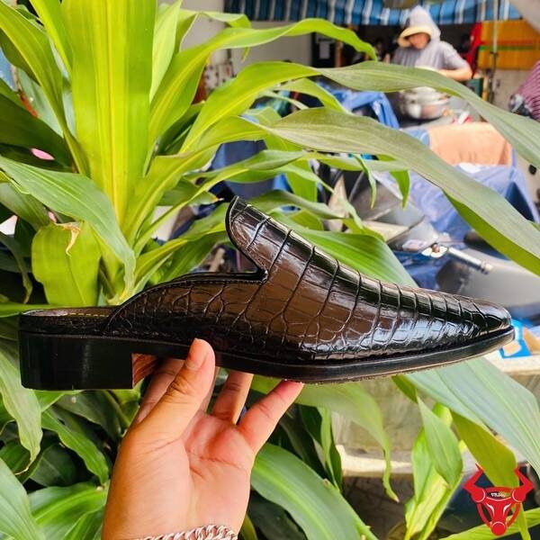 Giày sục da cá sấu phong cách lịch lãm