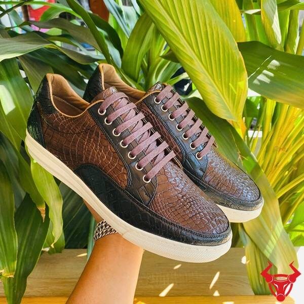 Giày sneaker da bụng cá sấu GCS30 bền đẹp.