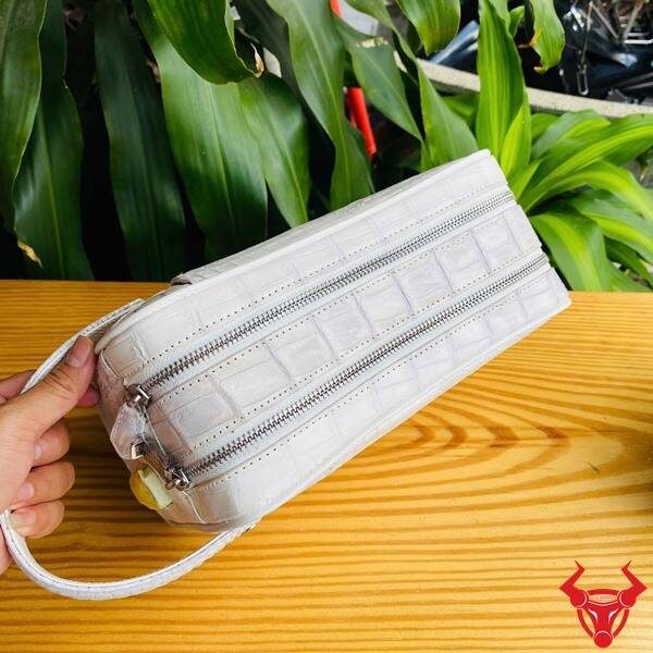 Túi xách tay da cá sấu bạch tạng cao cấp