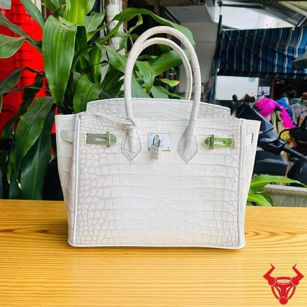 Túi xách da cá sấu bạch tạng phong cách thượng lưu
