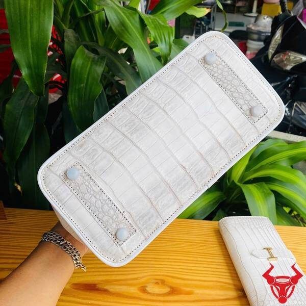 Túi xách nữ da cá sấu bạch tạng quý phái