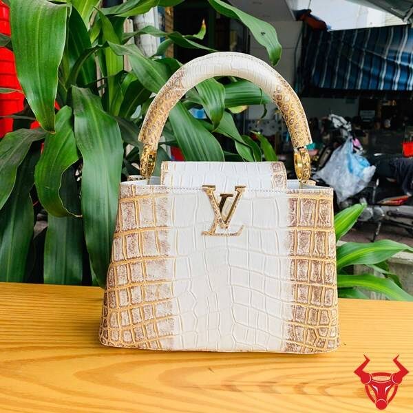 Túi xách nữ da cá sấu bạch tạng thể hiện vị thế.