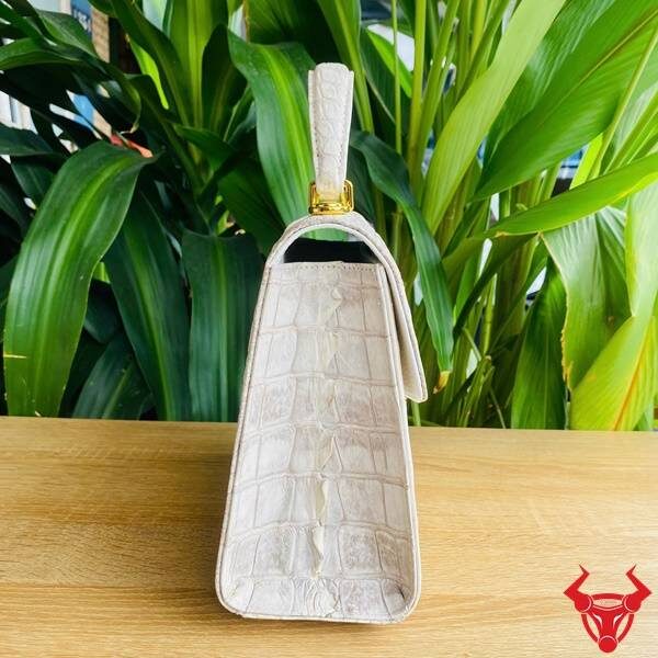 Túi da cá sấu bạch tạng nữ phong cách quý phái