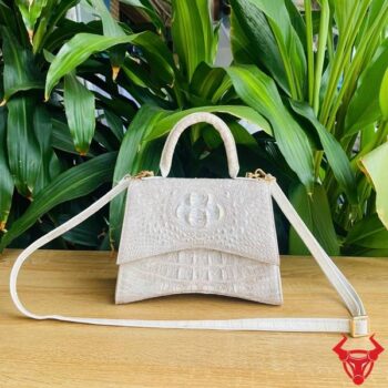 Túi Xách Đeo Chéo Nữ Da Cá Sấu Bạch Tạng TXBA4 Kiểu Da Gù