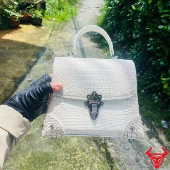 Túi Xách Nữ Hoàng Da Cá Sấu Bạch Tạng MS05 Kiểu Da Bụng