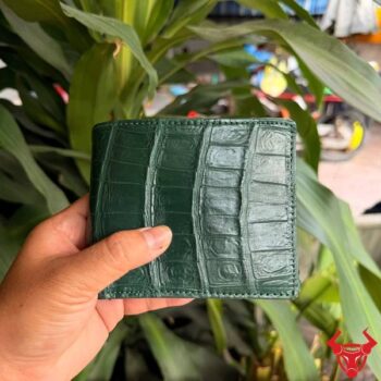 Ví Nam Ngang 2 Mặt Da Bụng Cá Sấu VCA8 Màu Xanh Lục