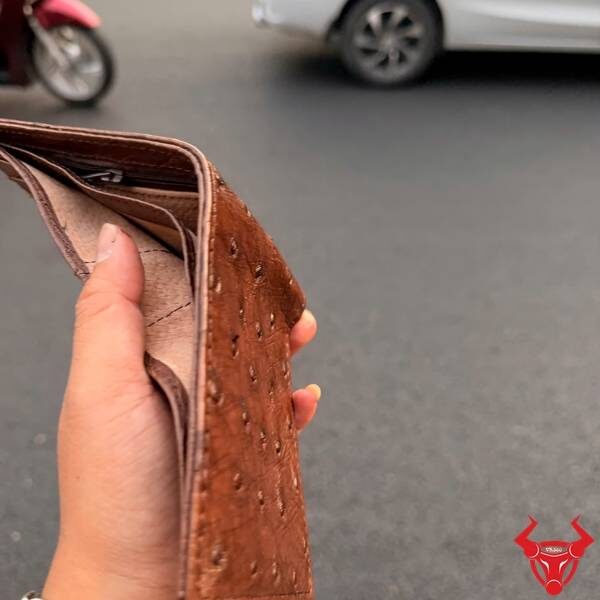 Ví Nam Da Bụng Đà Điểu 2 Mặt Cao Cấp Ví nam da bụng đà điểu 2 mặt độc lạ.