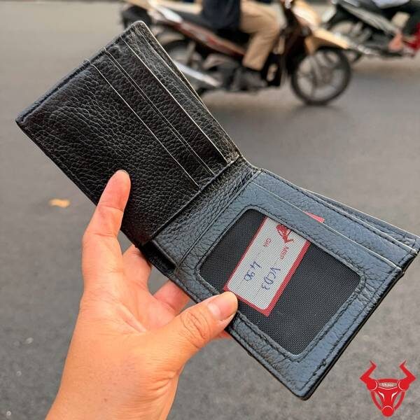 Ví da bụng đà điểu VBD3 màu đen sang trọng.