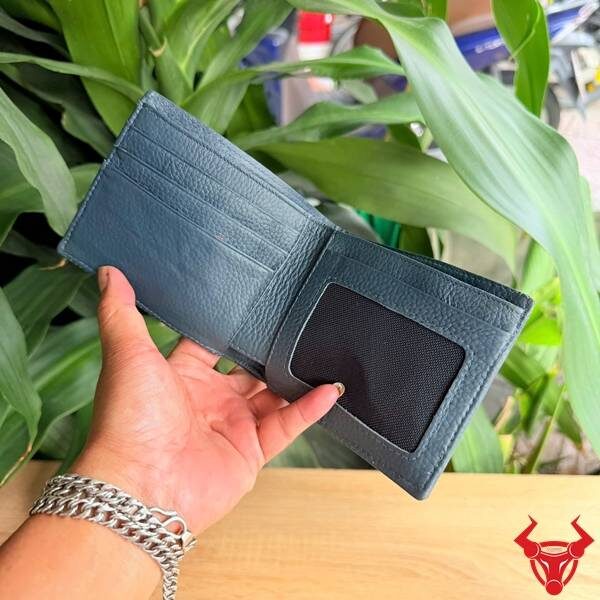 Ví Nam Da Bụng Cá Sấu Thái Lan VBA8-TL Cao Cấp Ví nam da bụng cá sấu Thái Lan xanh navy.