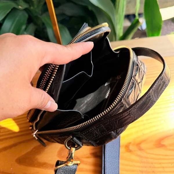 Túi da cá sấu gù lớn cho nam