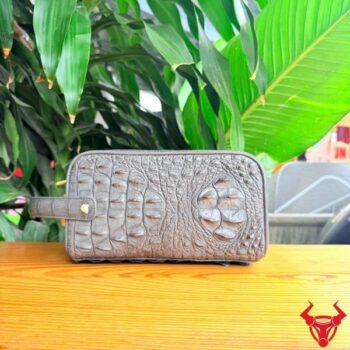 Túi Clutch Hộp Xách Tay Da Cá Sấu Gù Lưng CGA4 Màu Xám