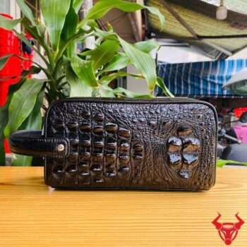 Túi Clutch Hộp Xách Tay Da Cá Sấu Gù Lưng CGA4 Màu Đen