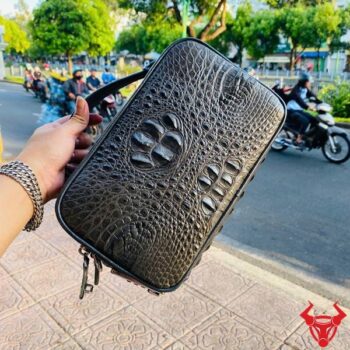 Túi Clutch Golf Xách Tay Da Gù Cá Sấu CJA4 Màu Xám