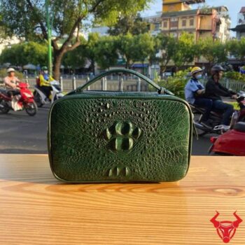 Túi Clutch Golf Xách Tay Da Gù Cá Sấu CJA4 Màu Xanh Lá