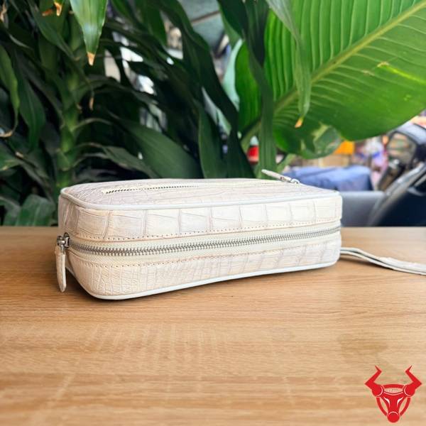 Túi clutch cầm tay nam da bụng cá sấu CBFA8 phong cách cao cấp.